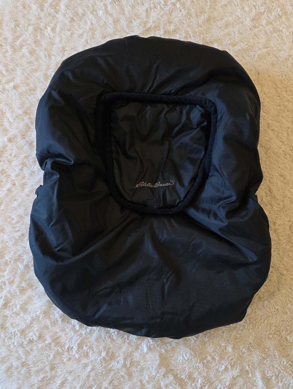 Eddie Bauer Black Puffer Fleece-Lined Infant Car Seat Cover